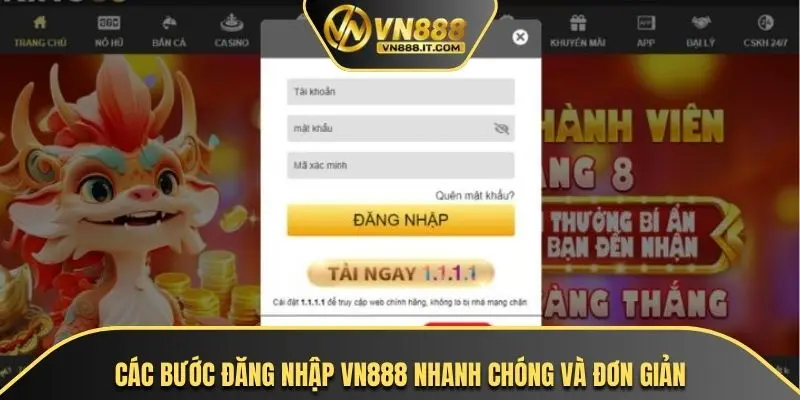Các bước đăng nhập VN888 nhanh chóng và đơn giản